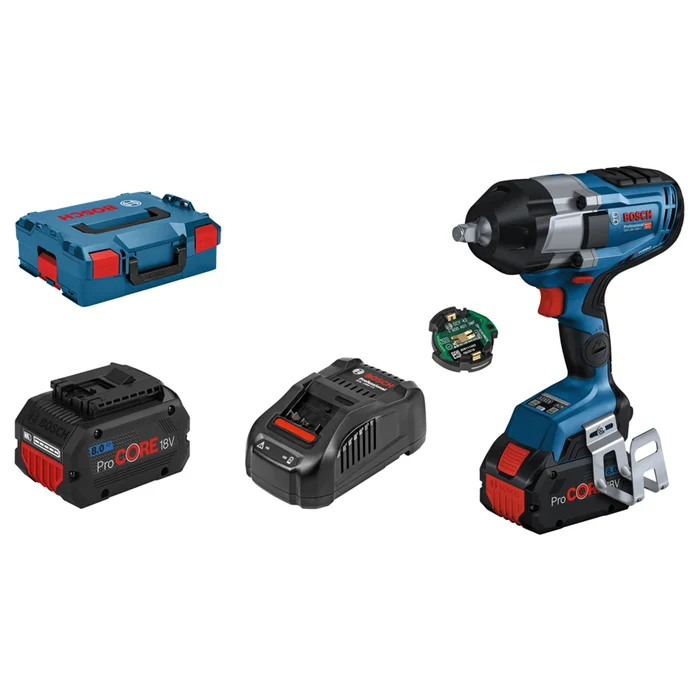 BOSCH GDS 18V-1000 C 18V LI-ION BATTLE BITURBE SLAGMURGEZETTER SET (2X 8,0AH) dans L-Boxx-1000NM-Carbonlessless