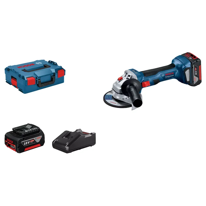 Bosch GWS 18V-7 18V LI-ion batterie meuleuse d’angle (2x 4.0h) dans L-Boxx-125mm-Carbon Brushless