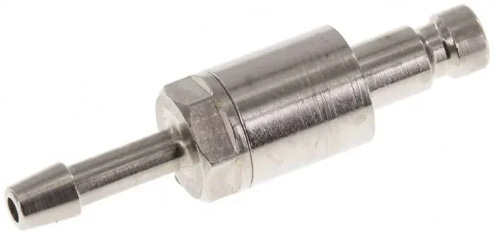 Bouchon d’accouplement (NW2,7) tuyau 3 mm, laiton nickelé, fermeture des deux côtés