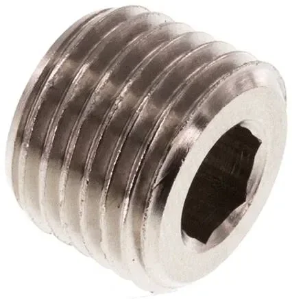 Bouchon de fermeture sct. int. R 1/4″, laiton nickelé