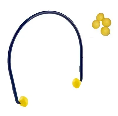 Bouchons d’oreilles pour arceau jetables 3M E-A-RCaps 24dB Bleu, Jaune x 10 paires