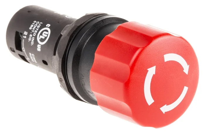 Bouton d’arrêt d’urgence ABB 1SFA, Montage panneau, dia. 22.5mm