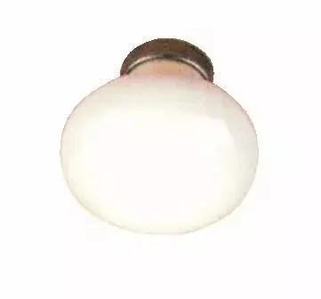 Bouton porcelaine blanche – fer cémenté patiné