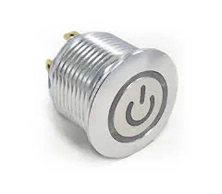 Bouton-poussoir, Momentané lumineux, LED Vert, DPDT, 3 A, Montage panneau