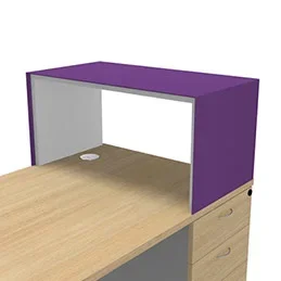 Box ouverte L. 80 x P. 43,2 x H. 40 cm habillage métal finition prune