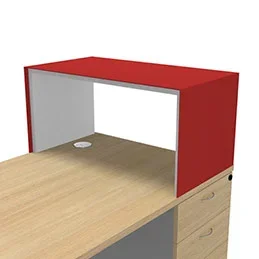 Box ouverte L. 80 x P. 43,2 x H. 40 cm habillage métal finition rouge