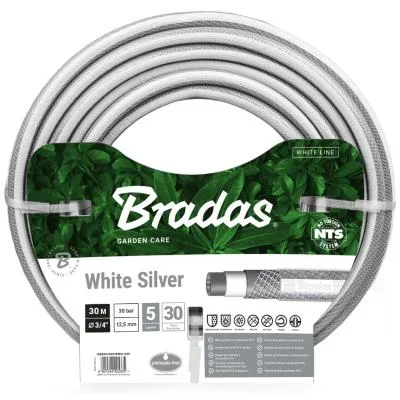 Bradas Tuyau d’arrosage NTS WHITE SILVER, 3/4′, 30 m