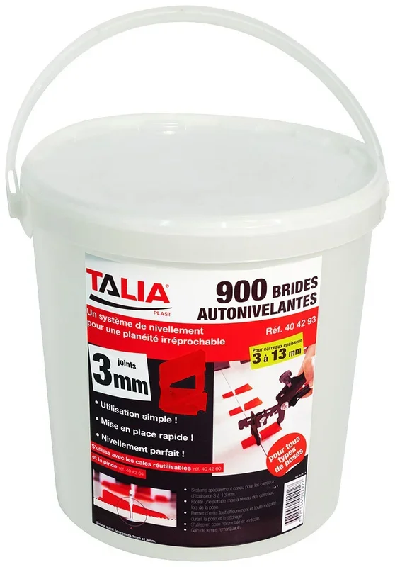 BRIDES AUTO-NIVELANTES 3MM (SEAU DE 900 PIECES) TALIAPLAST – 404293