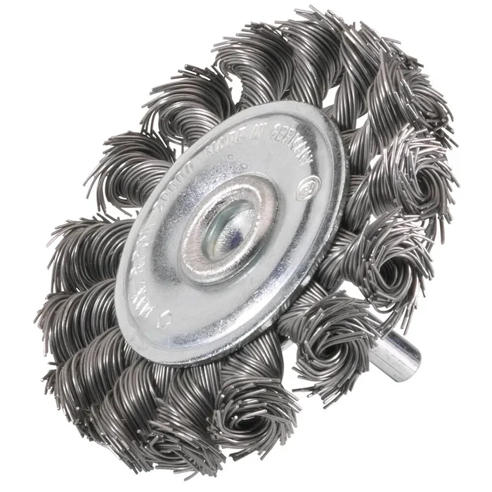 BROSSE CIRCULAIRE SUR TIGE 6MM D.100 MECHES TORSADEES ACIER SIDAMO – 10310010