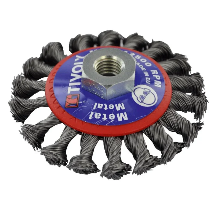 Brosse CONIQUE -Fil acier torsadé -Gros décapage du métal / Ø: 95 / 0.5 TIVOLY – XT202520137