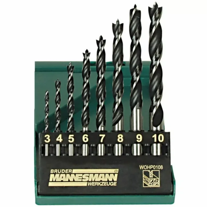 Brüder Mannesmann 54308 Coffret de perçage bois 8 pièces – 3-10mm