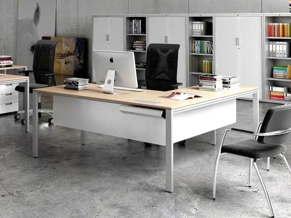 Bureau individuel Hypérion avec retour secrétaire – Manufacta