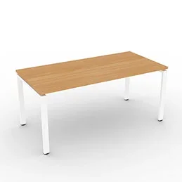 Bureau pour bout de postes partagés Conect – 165 x 80 cm – décor hêtre saumonné – piètement arche fixe blanc