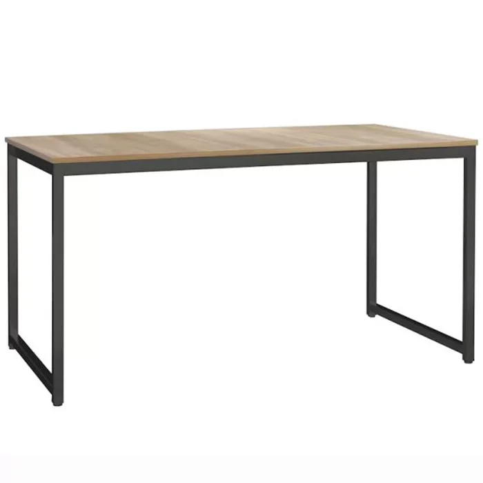 Bureau Simplo Caray structure anthracite et plateau noyer 160 x 80 x 75 cm