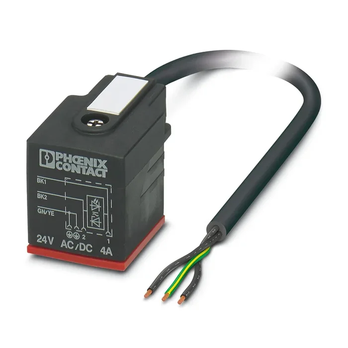 Câble d&rsquo;actionneur Phoenix Contact 3 conducteurs , DIN 43650 forme A Mâle pré-câblé, 3m