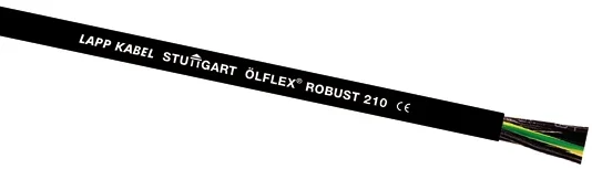 Câble de commande Lapp ÖLFLEX ROBUST 210, 12G 1,5 mm², 15 AWG, gaine en TPE, Noir, 50m