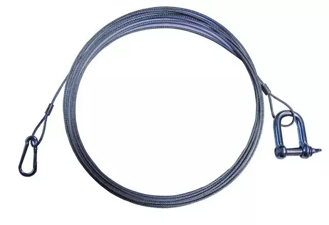 Cable de rupture ø3 lg 4 mt av mousqueton ø5 et manille ø8