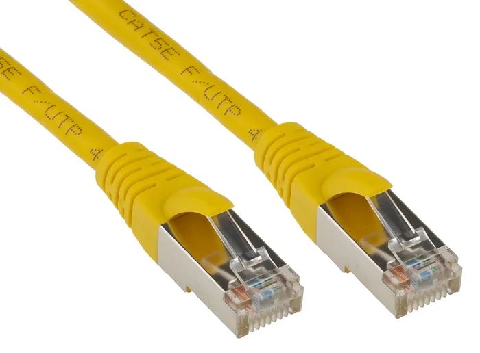 Câble Ethernet RS PRO catégorie 5e, F/UTP, Jaune, Longueur 1m PVC, , avec connecteur
