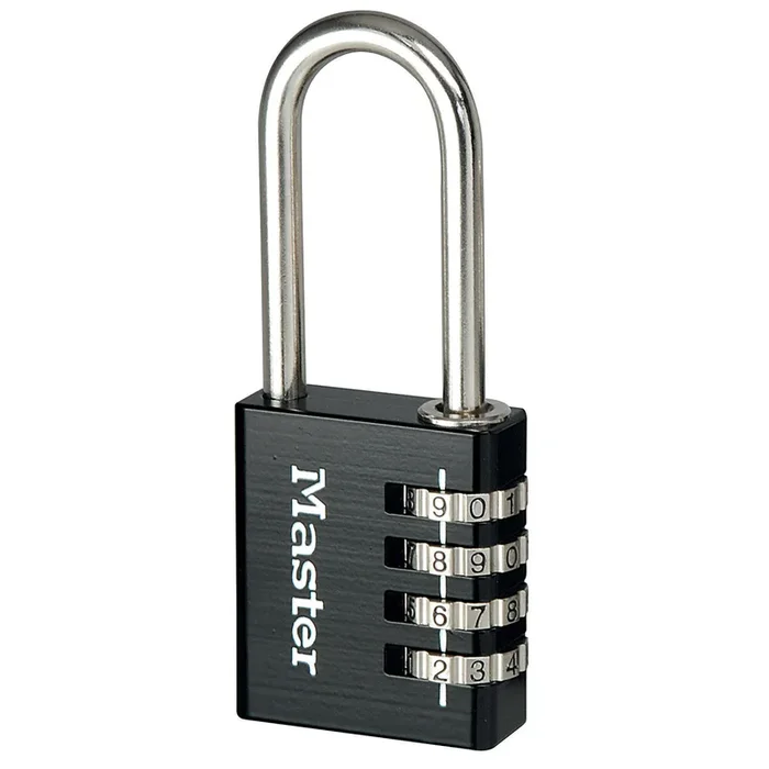 Cadenas 40m Aluminium à combinaison 4 chiffres anse longue MASTERLOCK – 7640EURDBLKLH