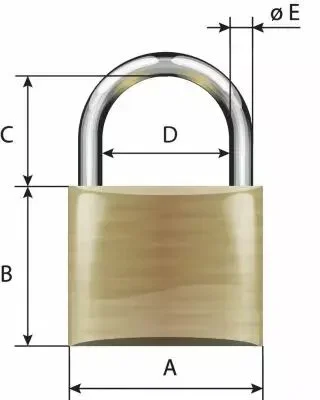 Cadenas à clés laiton massif – série EC 75 – Anse acier cémenté – 5 clés – varié