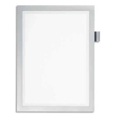 Cadre d&rsquo;affichage mural Durable Duraframe Note – format A4 – adhésif repositionnable – coloris argent