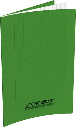 cahier 32 pages 17×22 cm seyès 2,5 mm papier 90g couverture polypropylène rouge