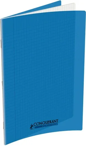 cahier 48 pages 24×32 cm seyès 90g couverture en polypropylène bleu