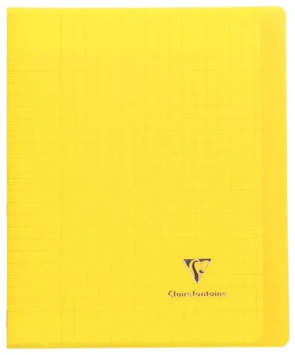 cahier 96 pages 17×22 cm KOVERBOOK, seyès 90g Couverture en polypropylène, jaune
