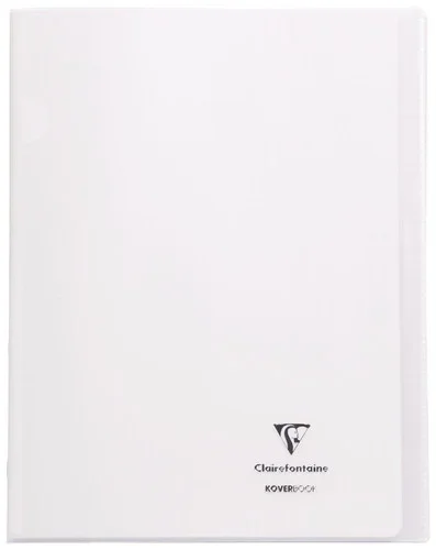 cahier 96 pages 24×32 cm KOVERBOOK, seyès 90g Couverture polypropylène incolore