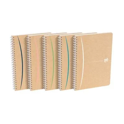 Cahier à spirale Oxford Touareg A5 15,6 x 21 cm – 90g – Papier recyclé ligné – 180 pages