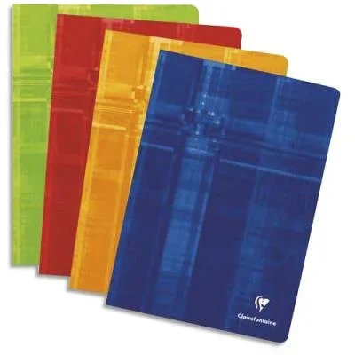 Cahier Clairefontaine Metric – reliure piquée – 24×32 cm – 192 pages – grands carrreaux – papier 90g