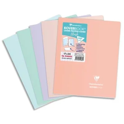 Cahier Koverbook Blush piqué Clairefontaine – PP – bicolore opaque – 17 x 22 cm – 96 pages – Seyès – coloris assortis