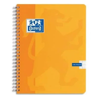 Cahier Oxford Classique – 21 x 29,7 cm – reliure spirales – petits carreaux – 100 pages – 90 g