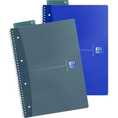 Cahier Oxford Essentials – reliure spirales – 21 x 29.7 cm – 180 pages – petits carreaux – couverture carte pelliculée
