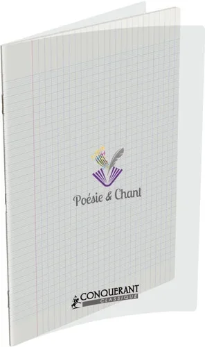 Cahier poésie, cahier 48 pages 24×32 cm couverture polypropylène incolore