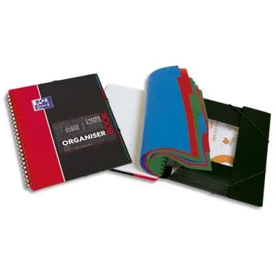 Cahier trieur Oxford Organiserbook – spiralé – couverture polypro – 160 pages – seyès – 24,5 x 31 cm