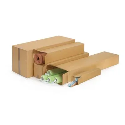 Caisse longue RAJA en carton brun – L.50 x l.10 x H.10 cm – Lot de 15