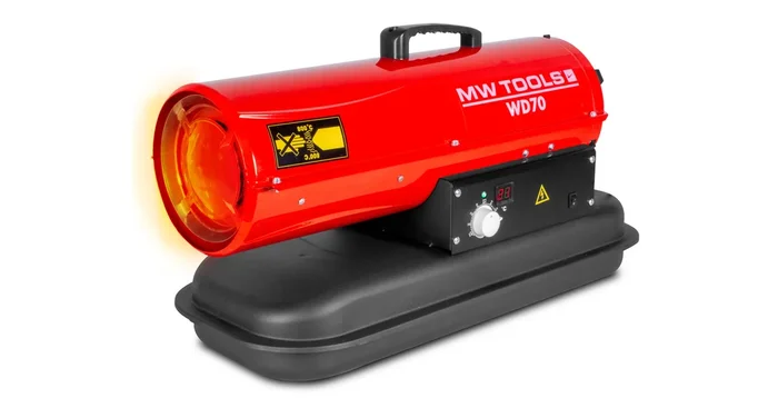 Canon à chaleur fioul 20kW portable à combustion directe et thermostat intégré MW Tools