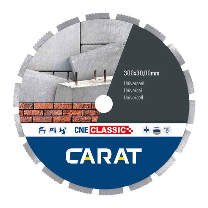 Carat CNEC300500 Lame de scie diamantée pour coupe à eau – 300 x 30mm – Béton