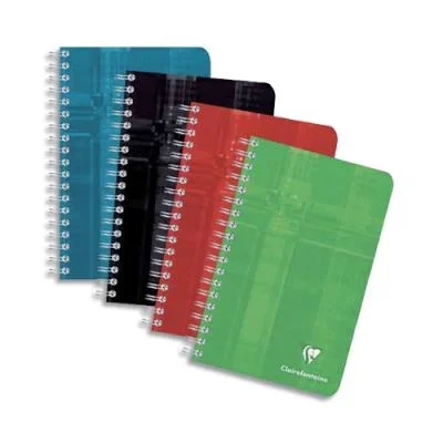 Carnet spiralé Clairefontaine – 100 pages – 11 x 17 cm – petits carreaux