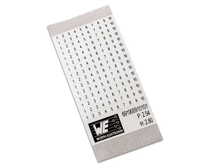 Carte de marquage adhésive Wurth Elektronik série WR-TBL à utiliser avec Blocs de jonction
