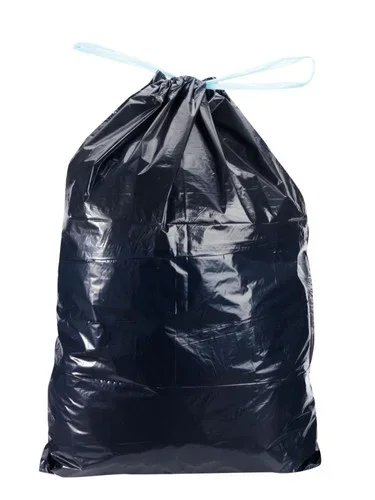 Carton 100 sacs poubelles noir 50L déchets standards à liens coulissants
