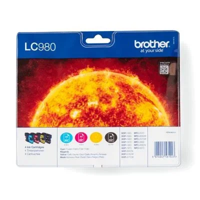 Cartouches pour imprimantes – Brother lc-980valbpdr cartouche d&rsquo;encre 4 pièce(s) original noir, cyan, magenta, jaune