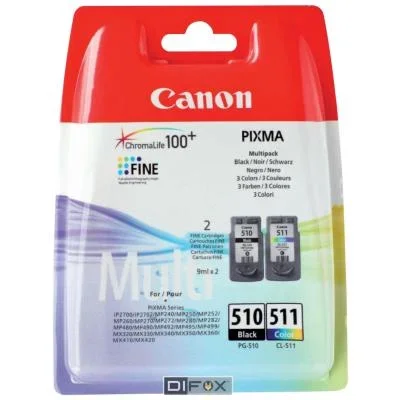 Cartouches pour imprimantes – Canon multipack de cartouches d&rsquo;encre pg-510/cl-511 bk/c/m/y