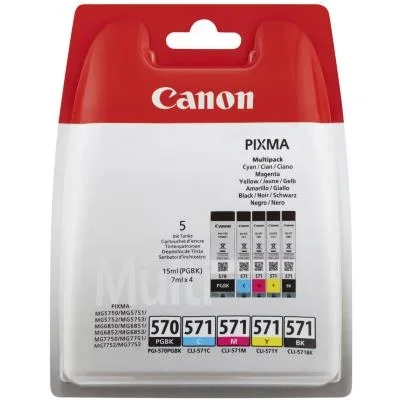 Cartouches pour imprimantes – Canon multipack de cartouches d&rsquo;encre pgi-570bk / cli-571 bk/c/m/y