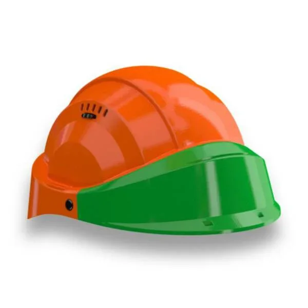 CASQUE ‘ORIZON’ ORANGE VISIERE VERTE TALIAPLAST – 563553