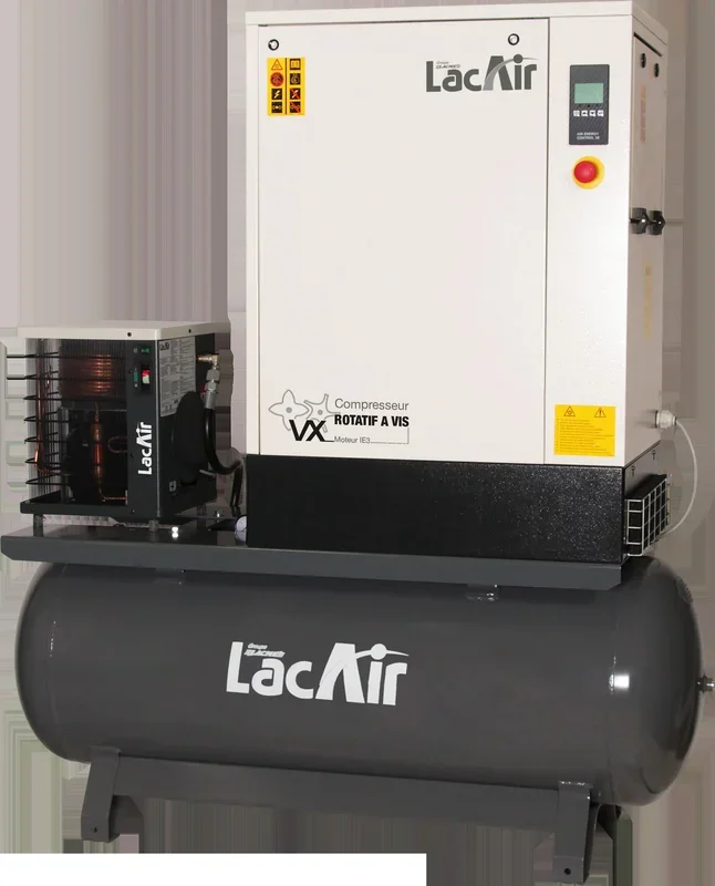 Centrale d&rsquo;air à vis vx5,5/270sc : 30,6 m³/h – bloc vis lubrifié encapsulé – moteur 5,5 cv tri 400 v LACME – 469655