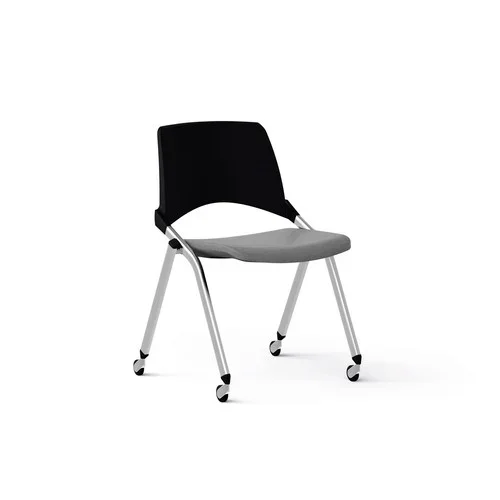 Chaise EMILE avec placet tissu piétement sur roulettes