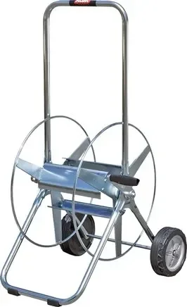 Chariot à tuyau professionnel mobile en tube d’acier électro-zingué avec plastique