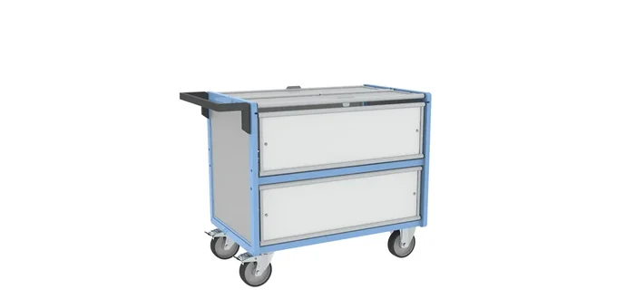 Chariot conteneur plaque alvéolaire avec toit 1000×600 mm 500 kg – FIMM – 800726224